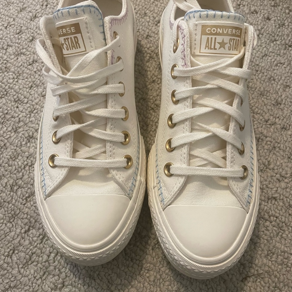 Converse All Star White with Gold Eyelets